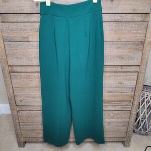 Zara Green Dress Pants High Waist Wide Leg Womens XS